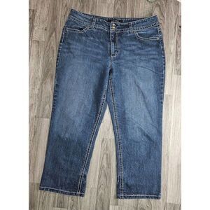 (3/$35) Nine West Size 32‎ / 14 Rhinestones Embroidered Cropped Date Night Jeans
